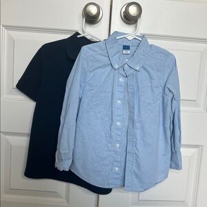 Kids blue collared shirt pair